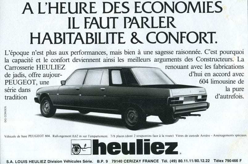 Pub pour la Peugeot 604 Limousine