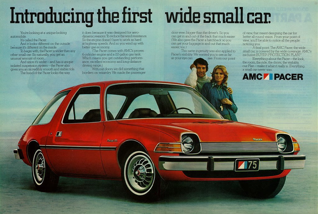 L'AMC Pacer à son lancement en 1975 aux USA