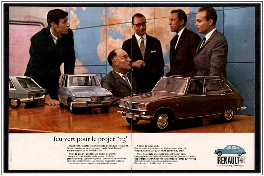 La R16 est une affaire d'homme, à tel point que Publicis utilisera une photo de Yves Georges et son équipe pour annoncer le projet !