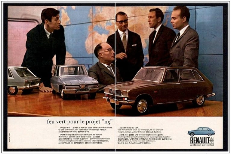La R16 est une affaire d'homme, à tel point que Publicis utilisera une photo de Yves Georges et son équipe pour annoncer le projet !
