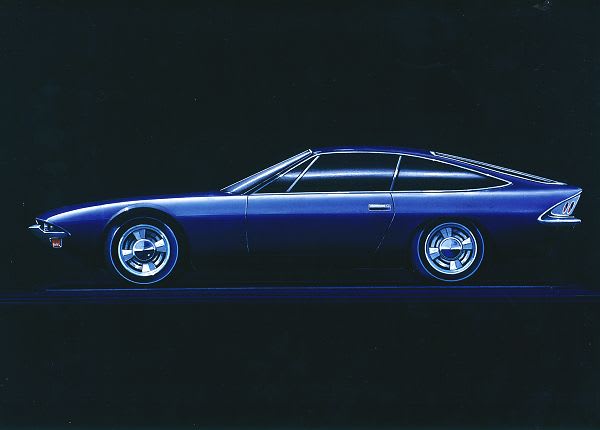 Sketch Bertone par Gandini de la Khamsin, datant de 1972