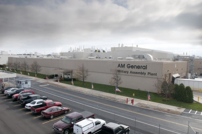 L'usine d'AM General, à South Bend, dans l'Indiana, où sont produits les Humvee, H1, H2 et C-Series