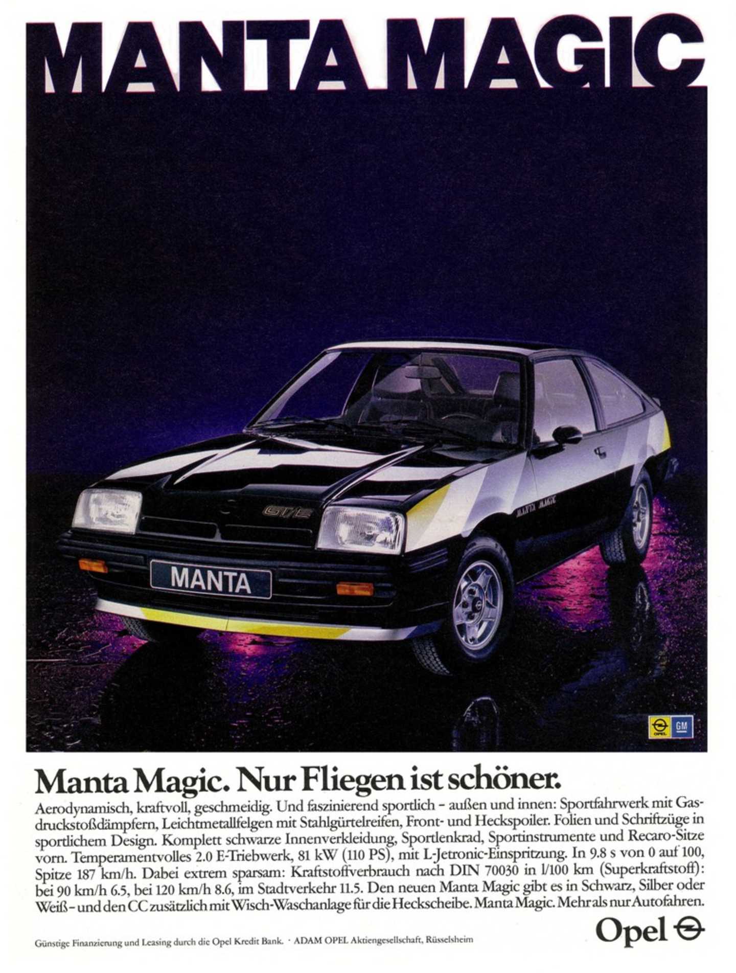 L'Opel Manta B aura droit à sa version Black Magic, beaucoup moins réussie !