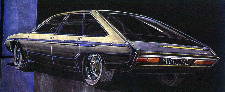 Sketch de la Renault 30, dessinée par Gaston Juchet !