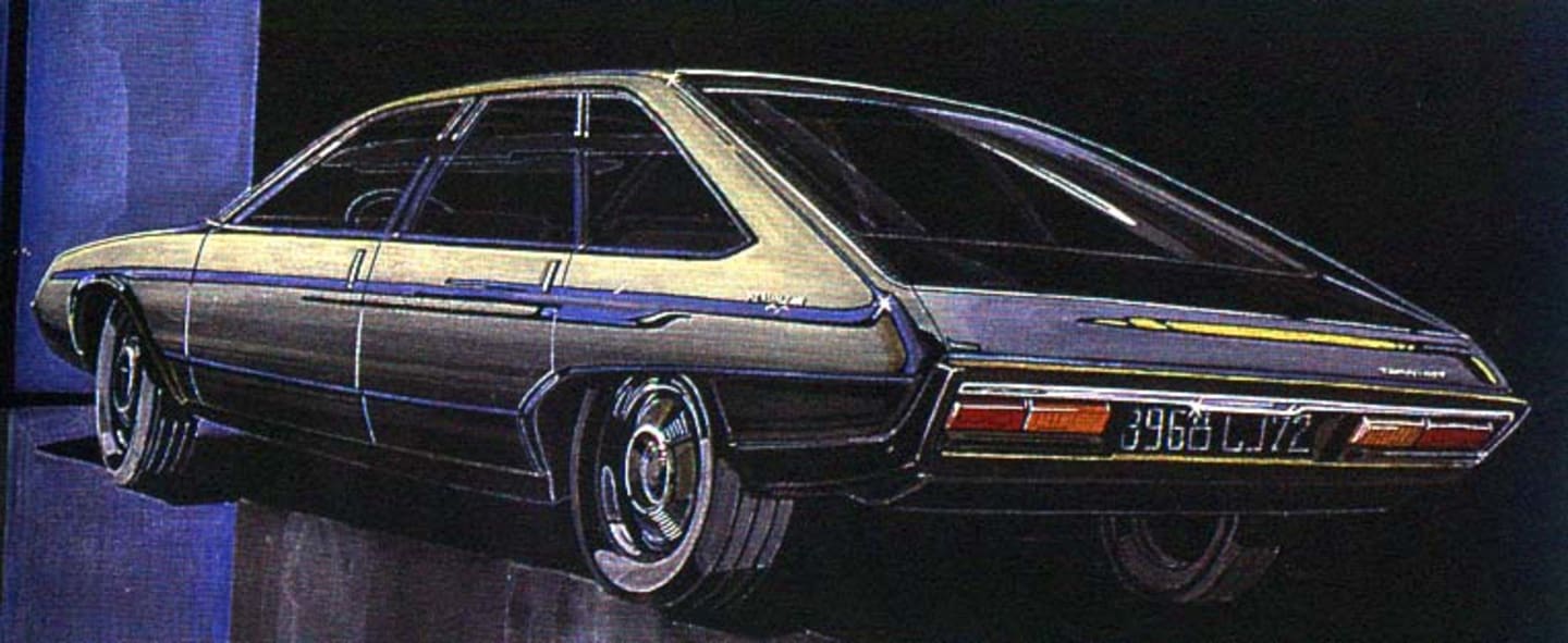 Sketch de la Renault 30, dessinée par Gaston Juchet !