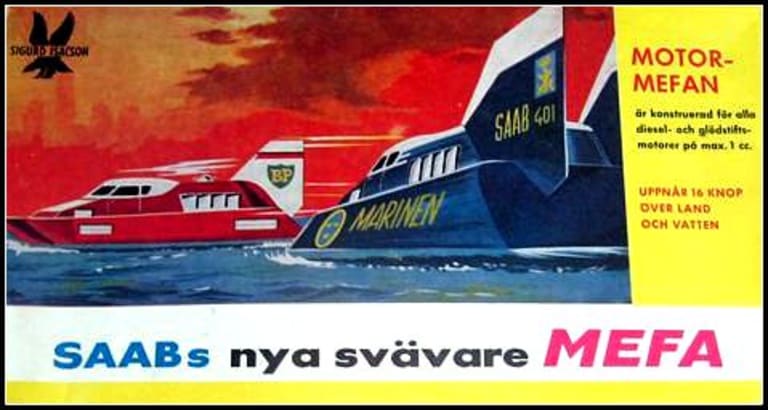 Le projet d'hovercraft Saab 401 ne sera produit qu'à un exemplaire, mais donnera naissance à sa marge à la Saabo