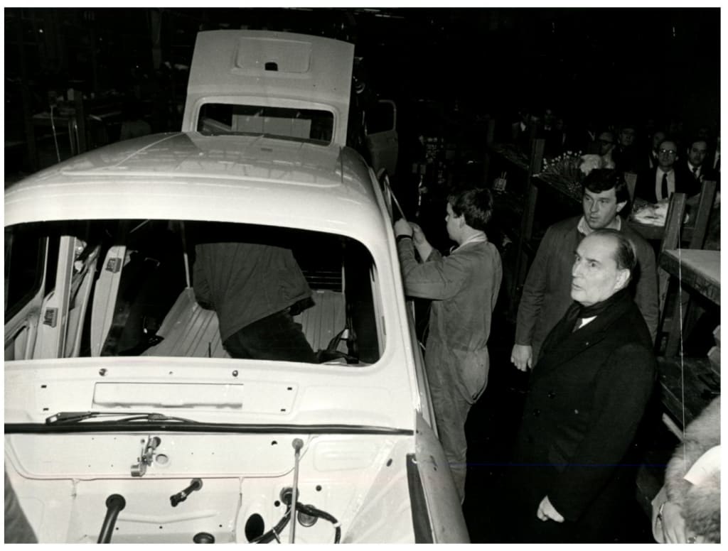 François Miterrand en visite à Novo Mesto en 1983
