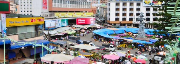 Le fameux marché de la ville de Dalat (ou Da Lat)