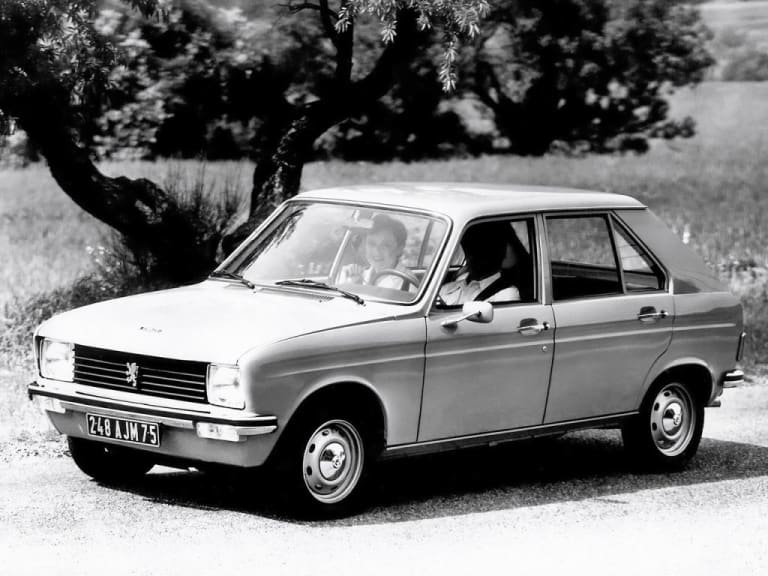 Photo noir et blanc de la Peugeot 104
