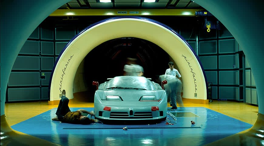 L'EB110 en soufflerie chez Pininfarina (photo: Roberto Bigano)