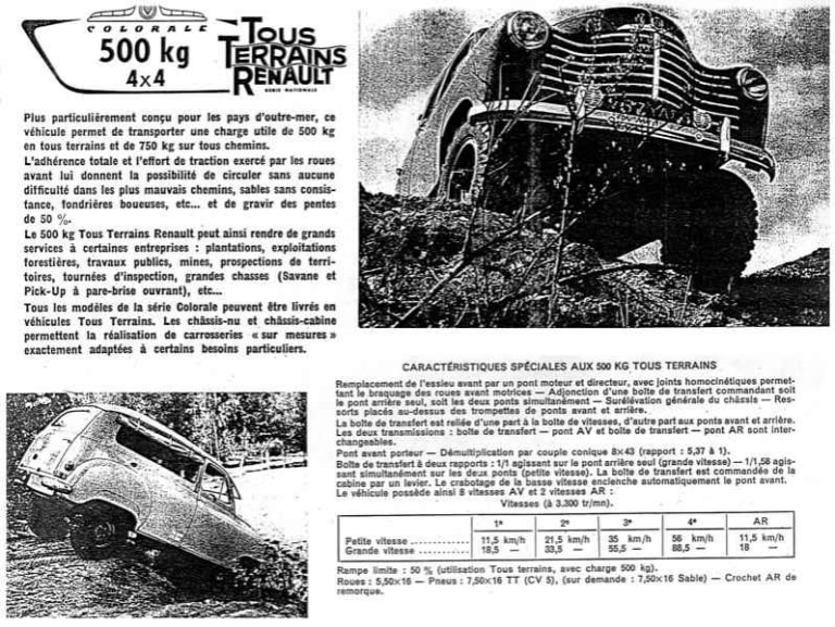 Colorale en version 4x4 (en haut) et Savane (en bas)