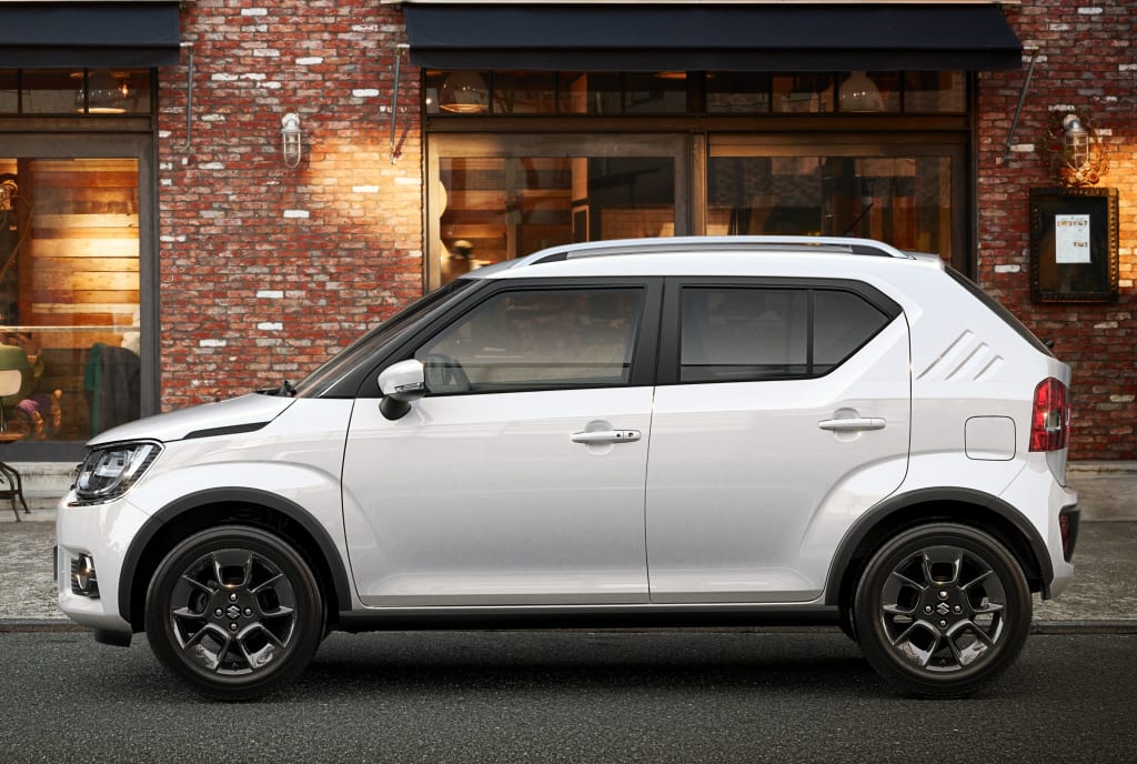 L'Ignis, petit SUV présenté par Suzki au Mondial de l'Auto reprends l'effet stylistique des Fronte Coupé et Cervo