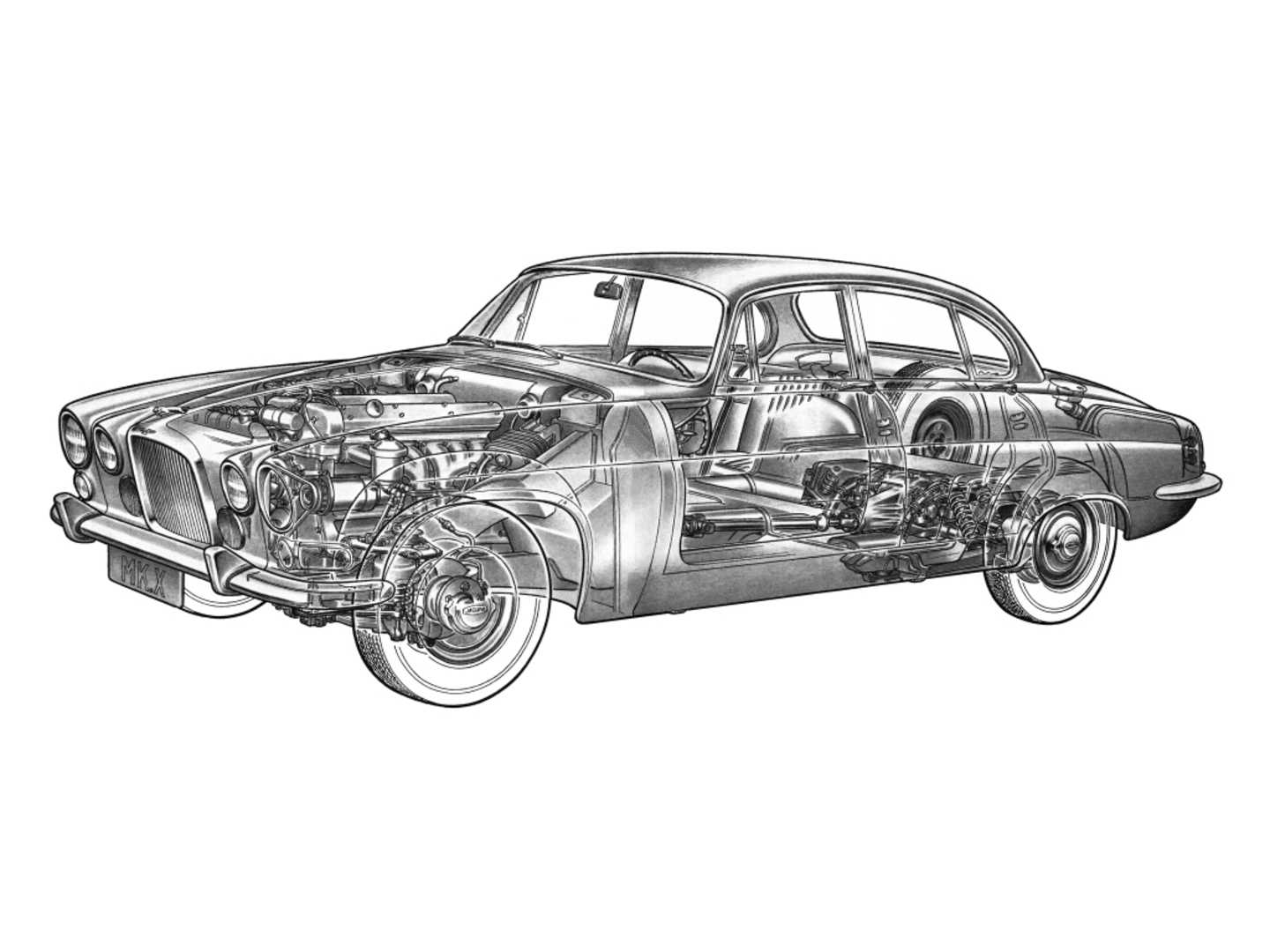 Schéma mécanique de la Jaguar Mark X