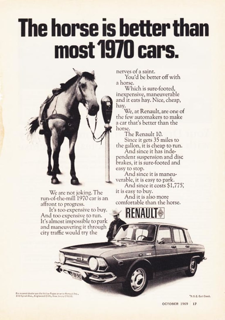 Pub d'époque pour la Renault 10