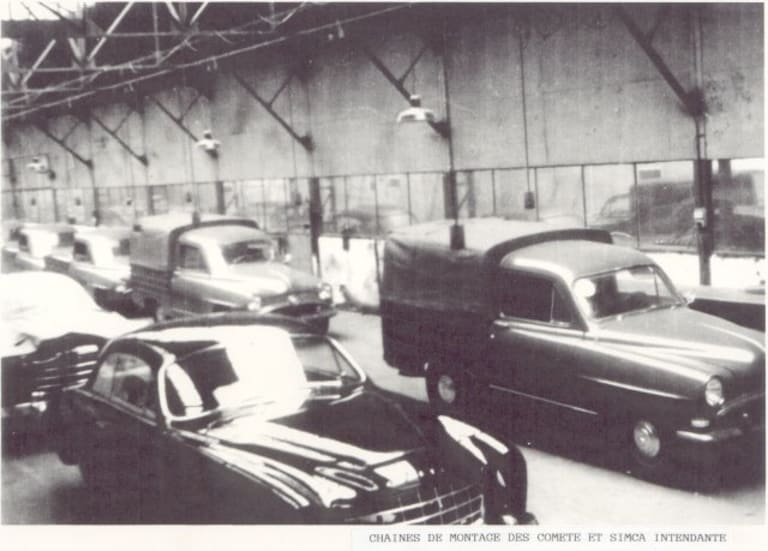 Chaine de montage des Comète et Simca Intendantes
