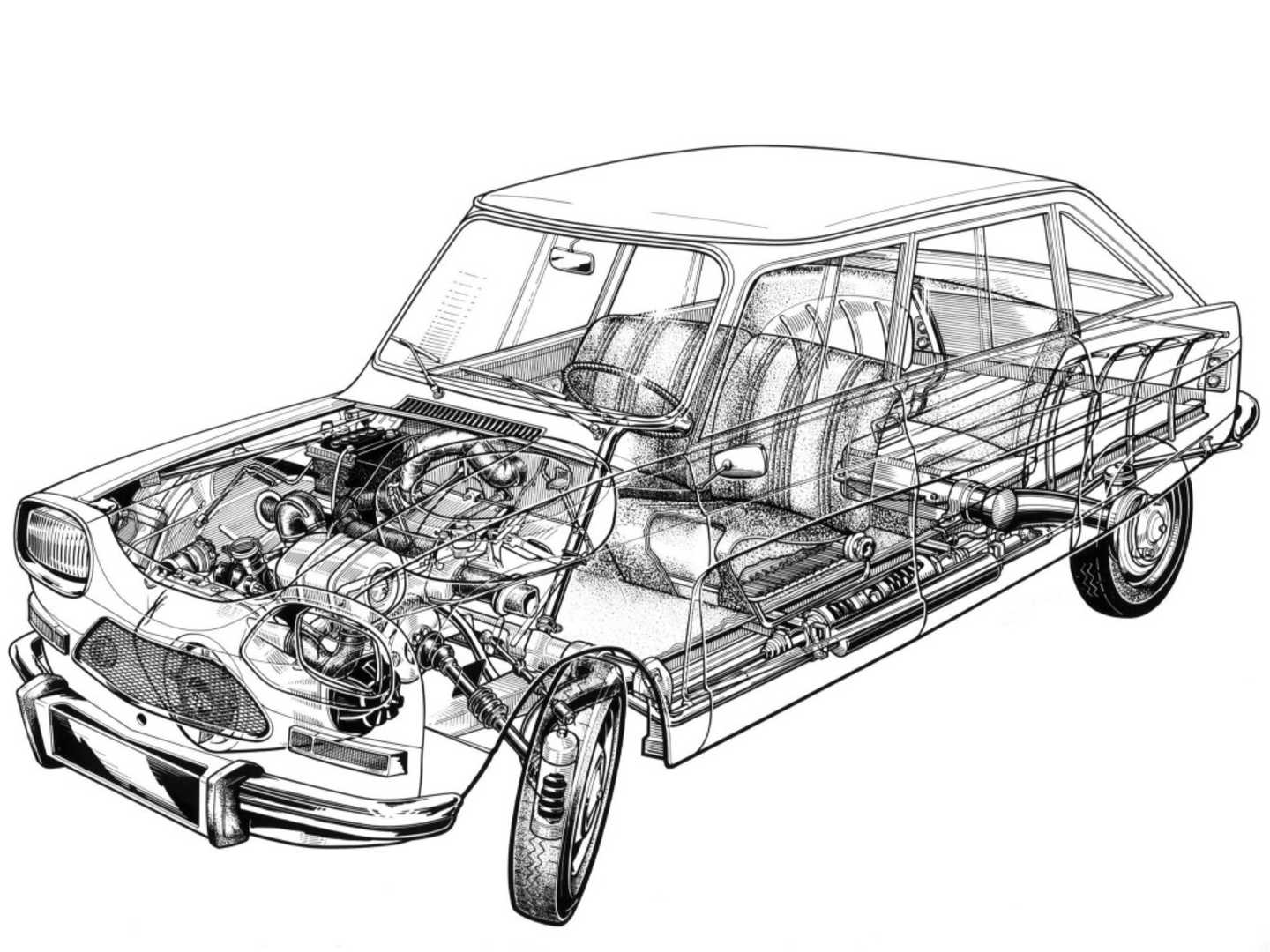 Schéma mécanique de la Citroën Ami8