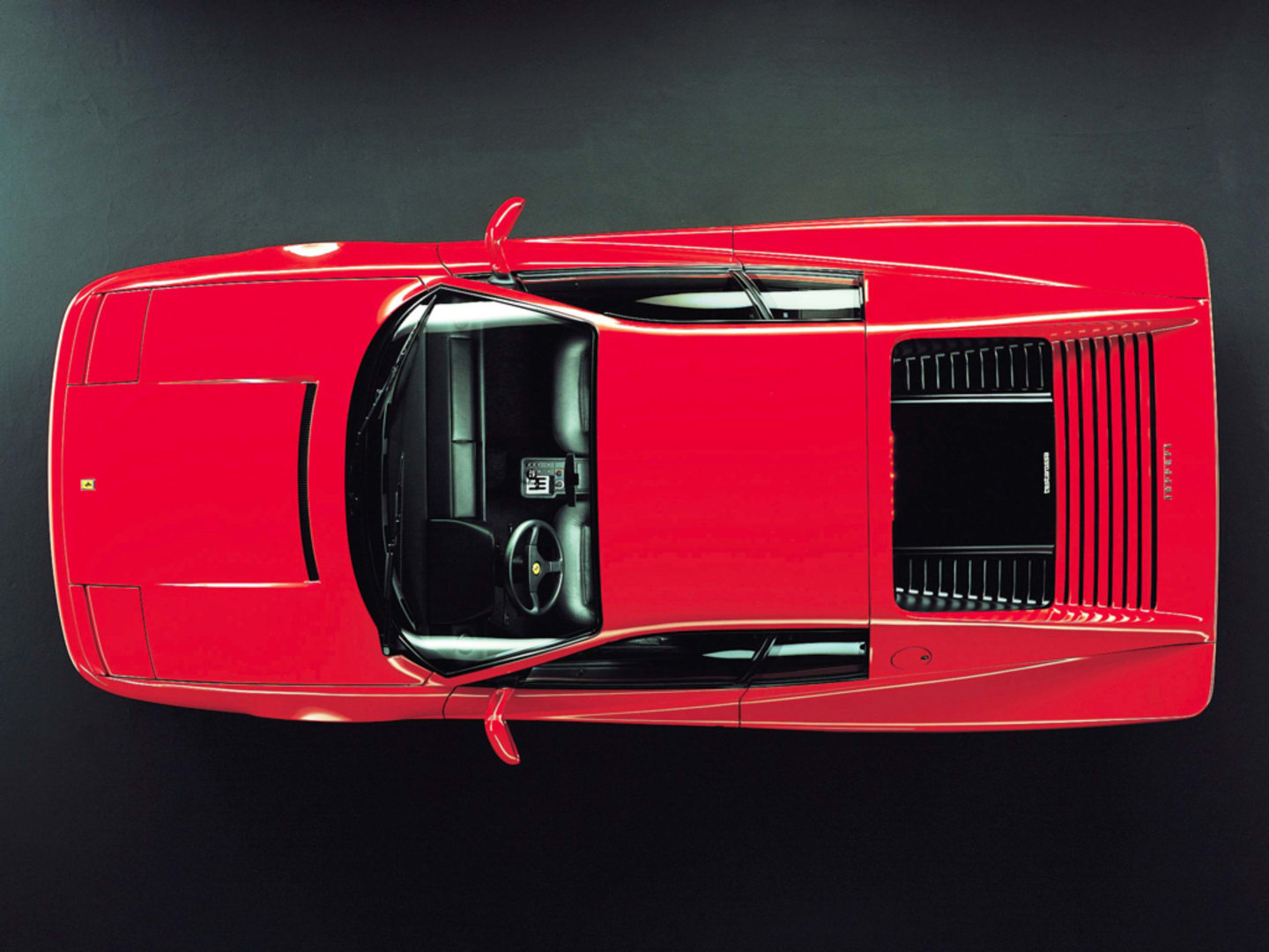 Vue du dessus de la Ferrari 512 TR