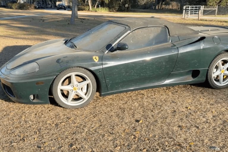 Il n'existe que 4 Ferrari 360 Spider de cette couleur et l'une d'elles servait de refuge aux écureuils
