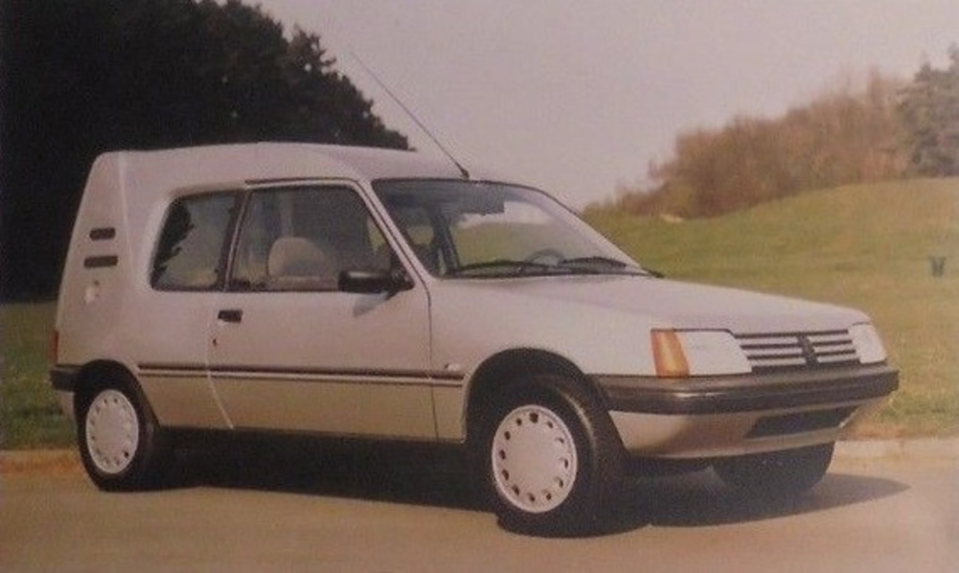 Peugeot 205 Multi et F grise vue d'ensemble de l'auto