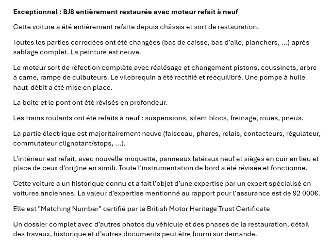 AUSTIN HEALEY 3000 Mark Iii Bj8 1964 occasion détails (1)