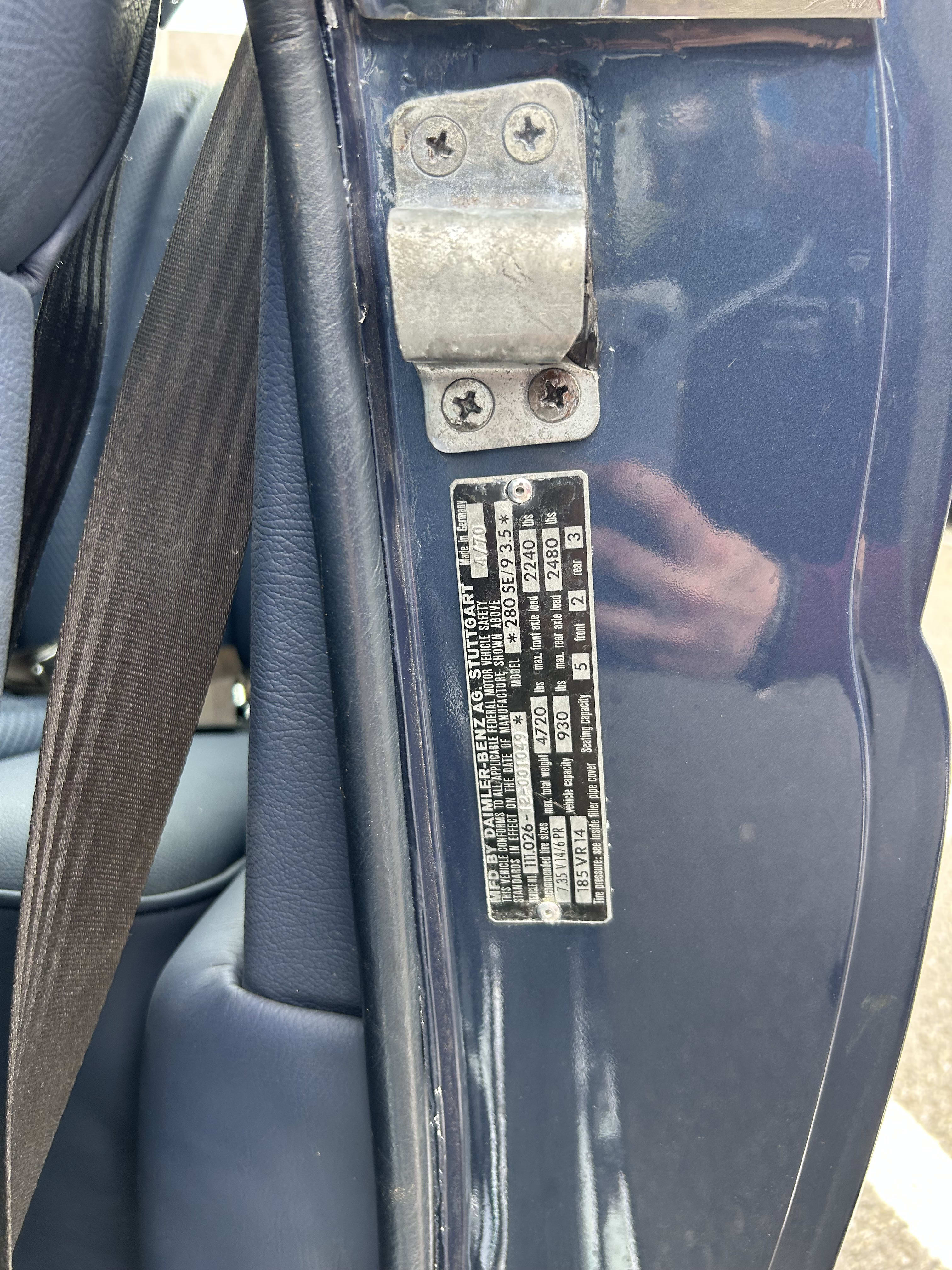 MERCEDES BENZ Classe S 280 S 3.5 W111 1971 occasion détails (1)