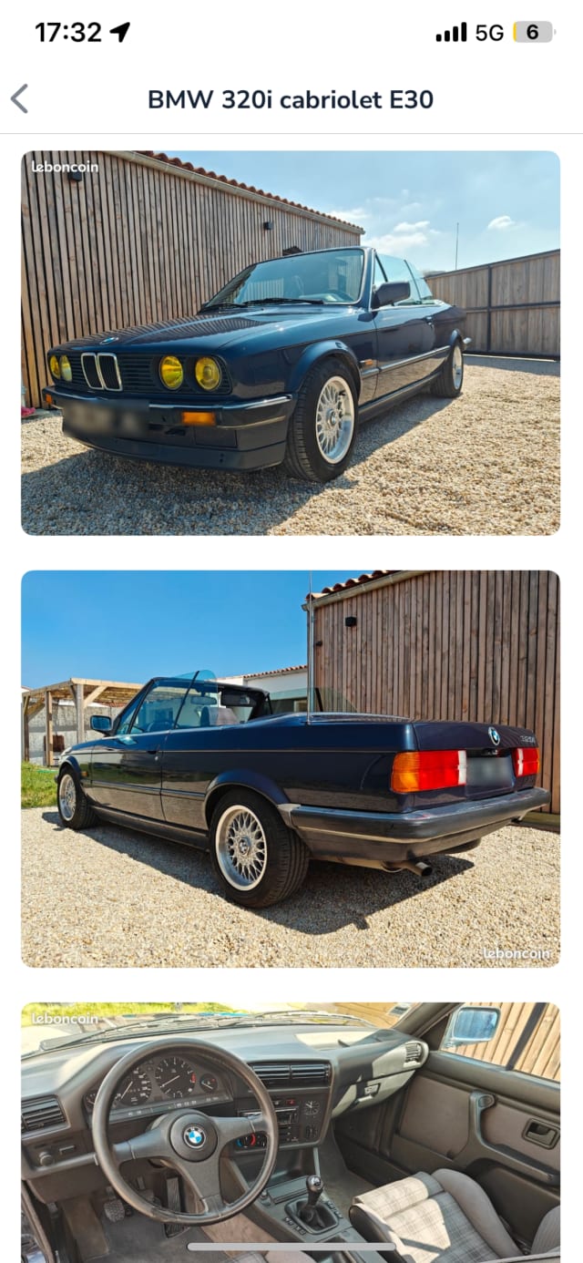 BMW Série 3 320i E30 1991 occasion