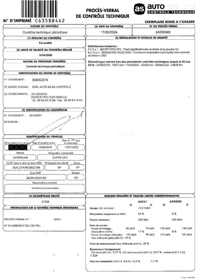 CATERHAM 7 1.6 2002 used car